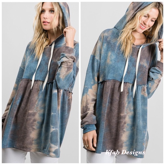 LAST! ❤️So Soft Tie Dye Babydoll Lounge Hoodie! - Picture 7 of 7